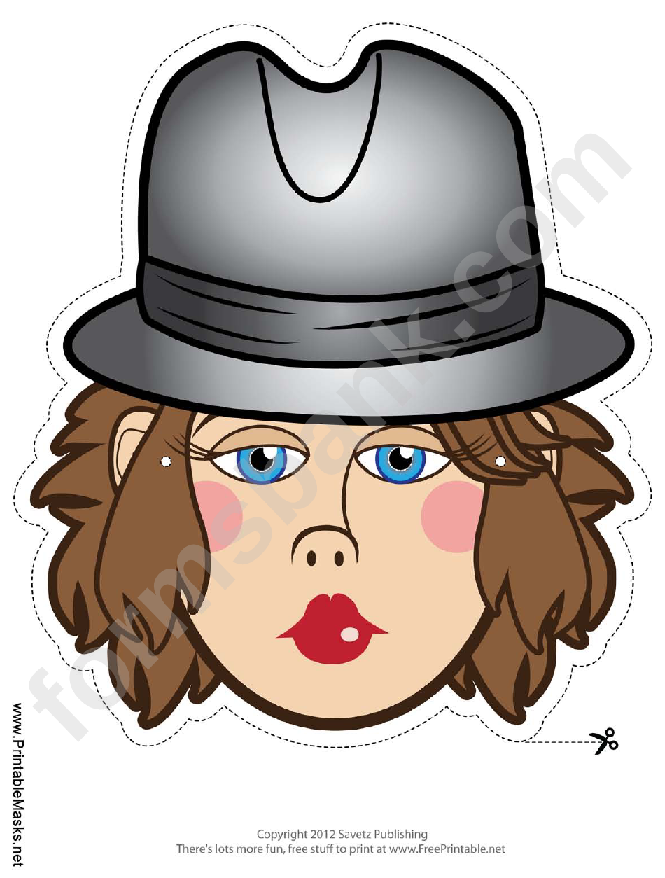 Detective Female Mask Template