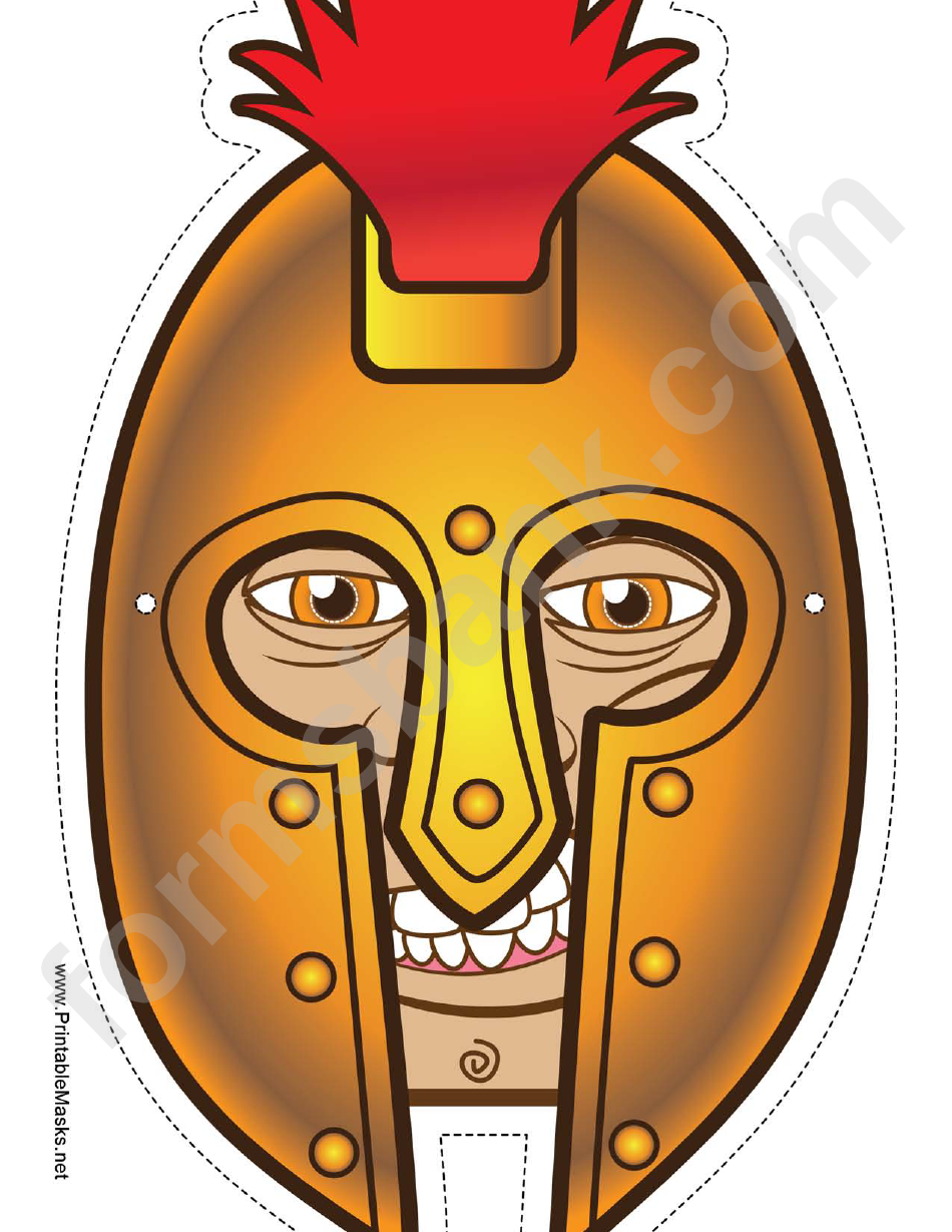Greek Warrior Male Mask Template