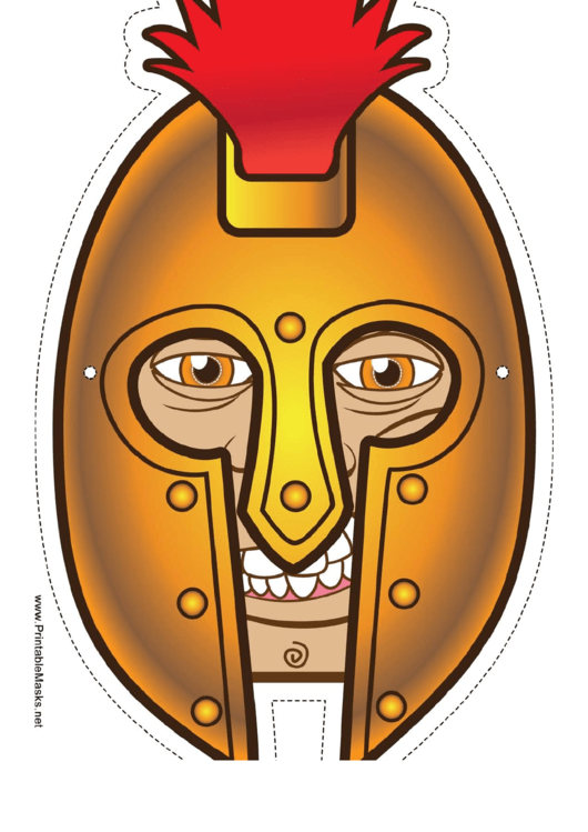 Greek Warrior Male Mask Template Printable pdf