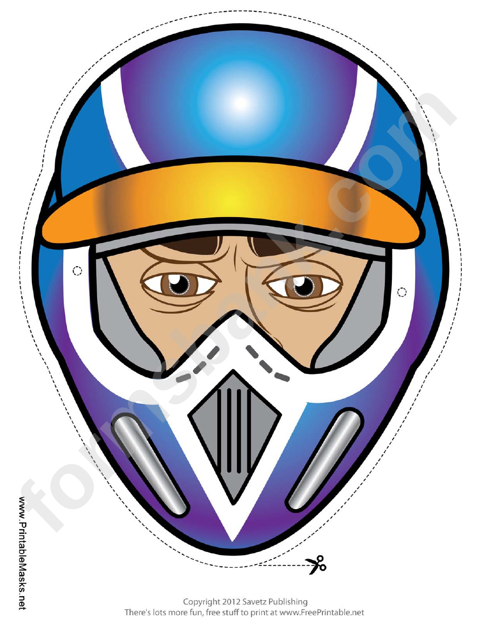 Motocross Male Mask Template