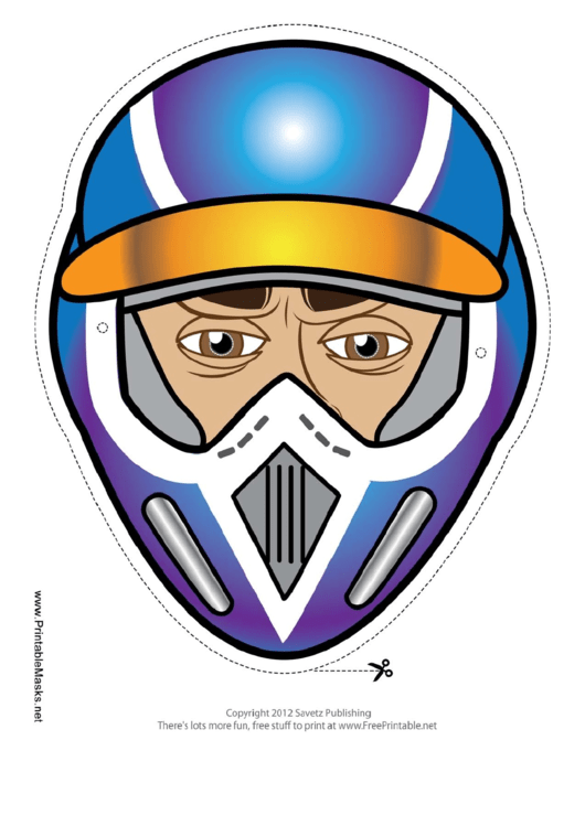 Motocross Male Mask Template Printable pdf