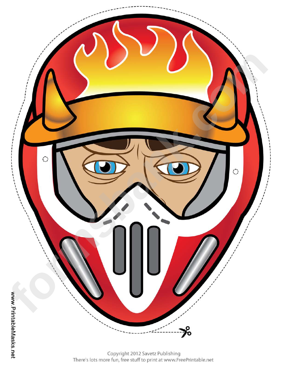 Motocross Male Horns Mask Template