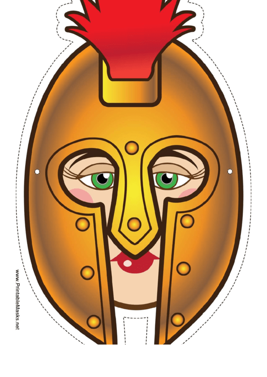 Greek Warrior Female Mask Template Printable pdf