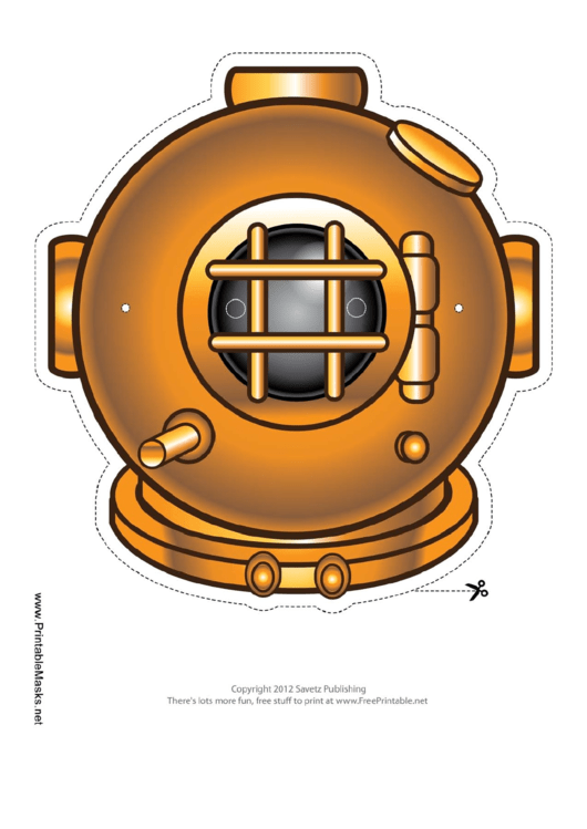 Bronze Diving Mask Template Printable pdf