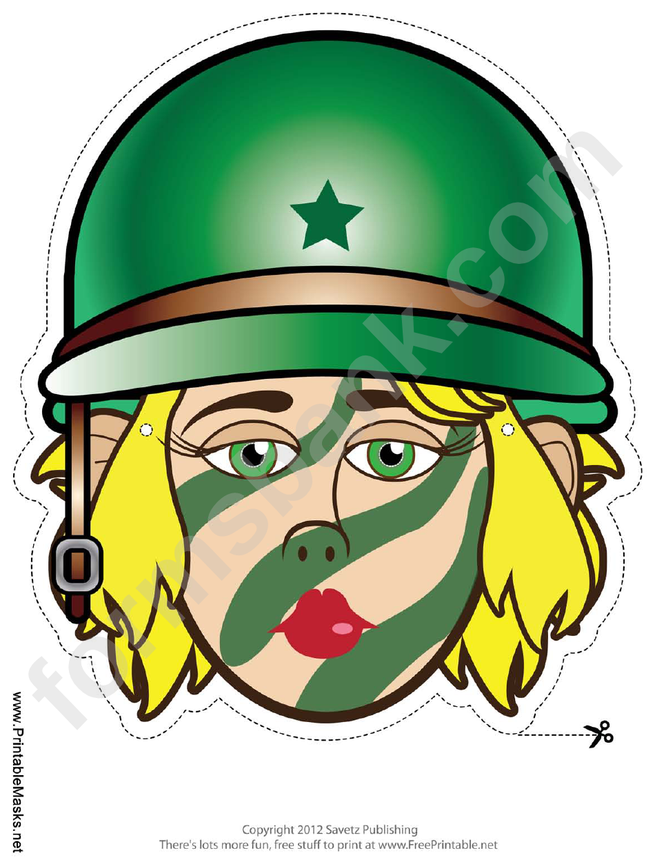 Soldier Female Mask Template