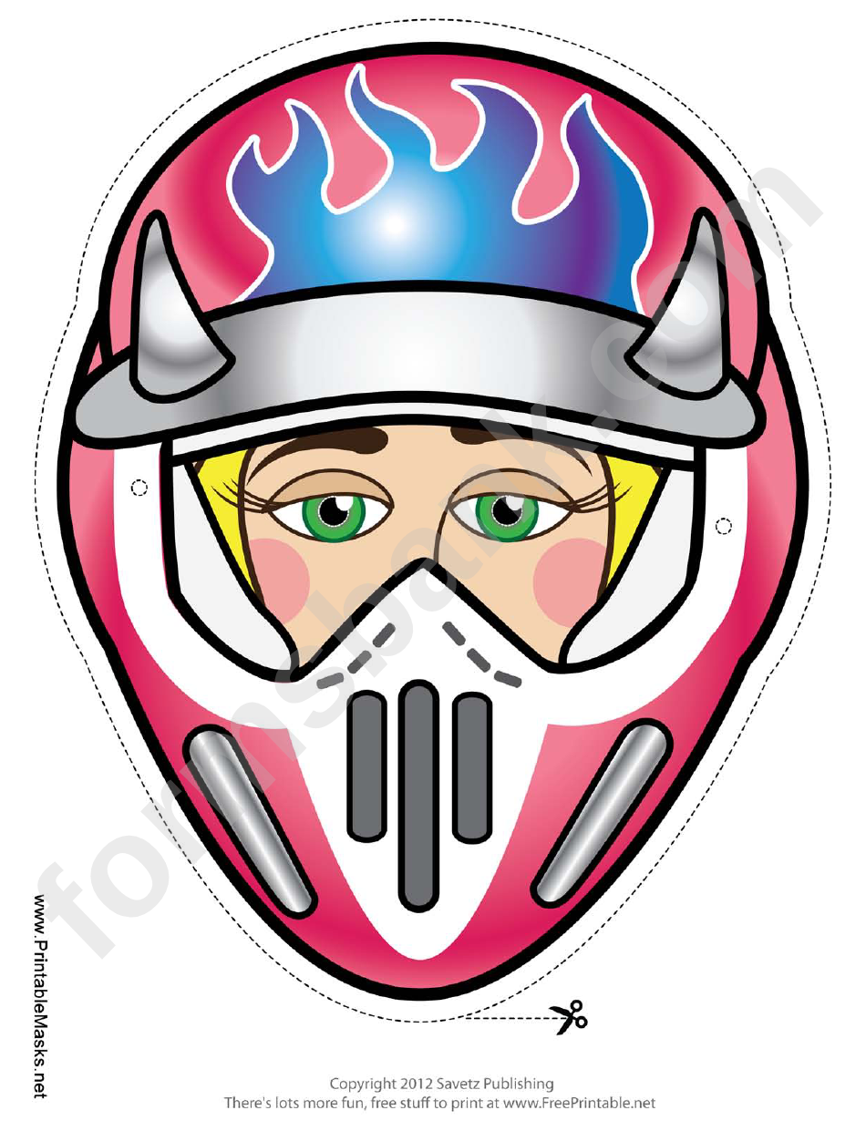 Motocross Female Horns Mask Template