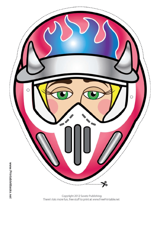 Motocross Female Horns Mask Template Printable pdf
