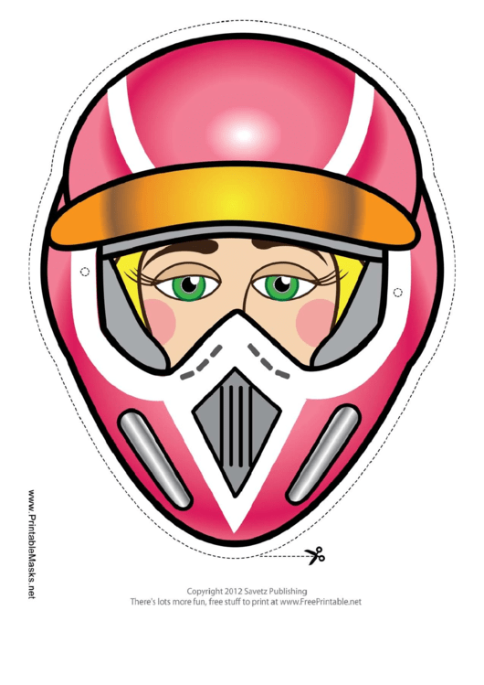 Motocross Female Mask Template Printable pdf
