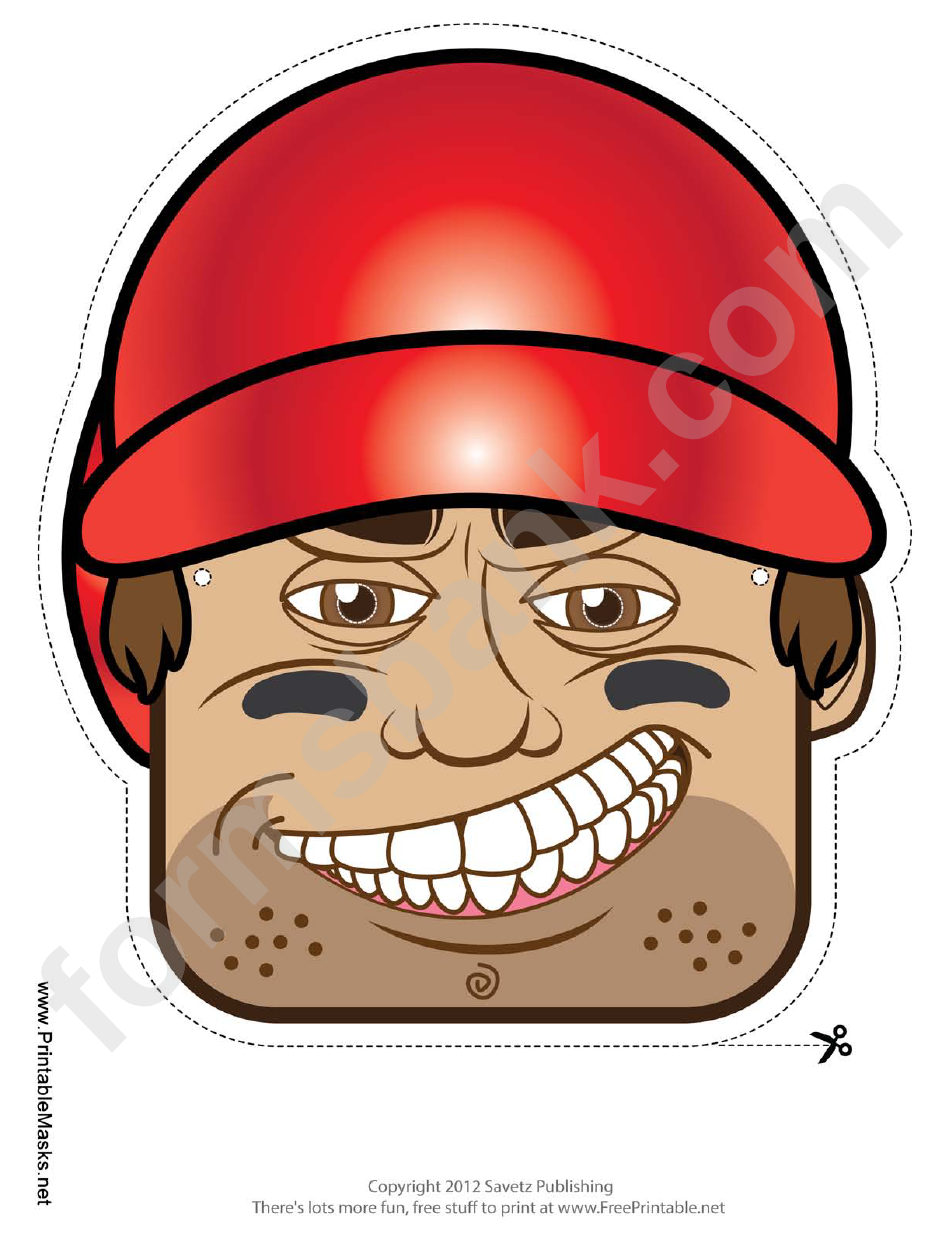 Baseball Male Mask Template