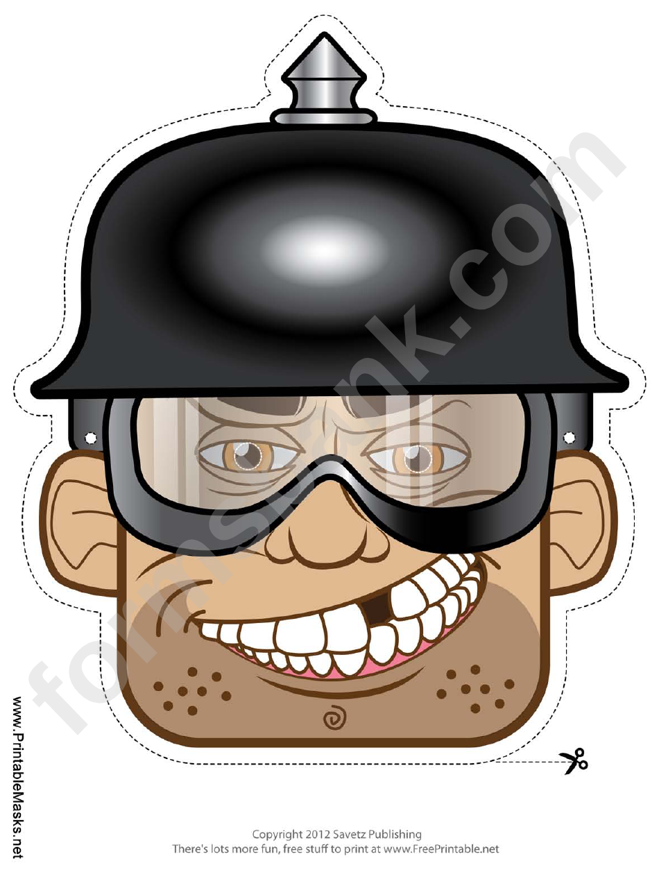 Biker Male Spike Helmet Mask Template