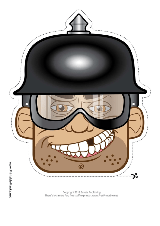 Biker Male Spike Helmet Mask Template Printable pdf