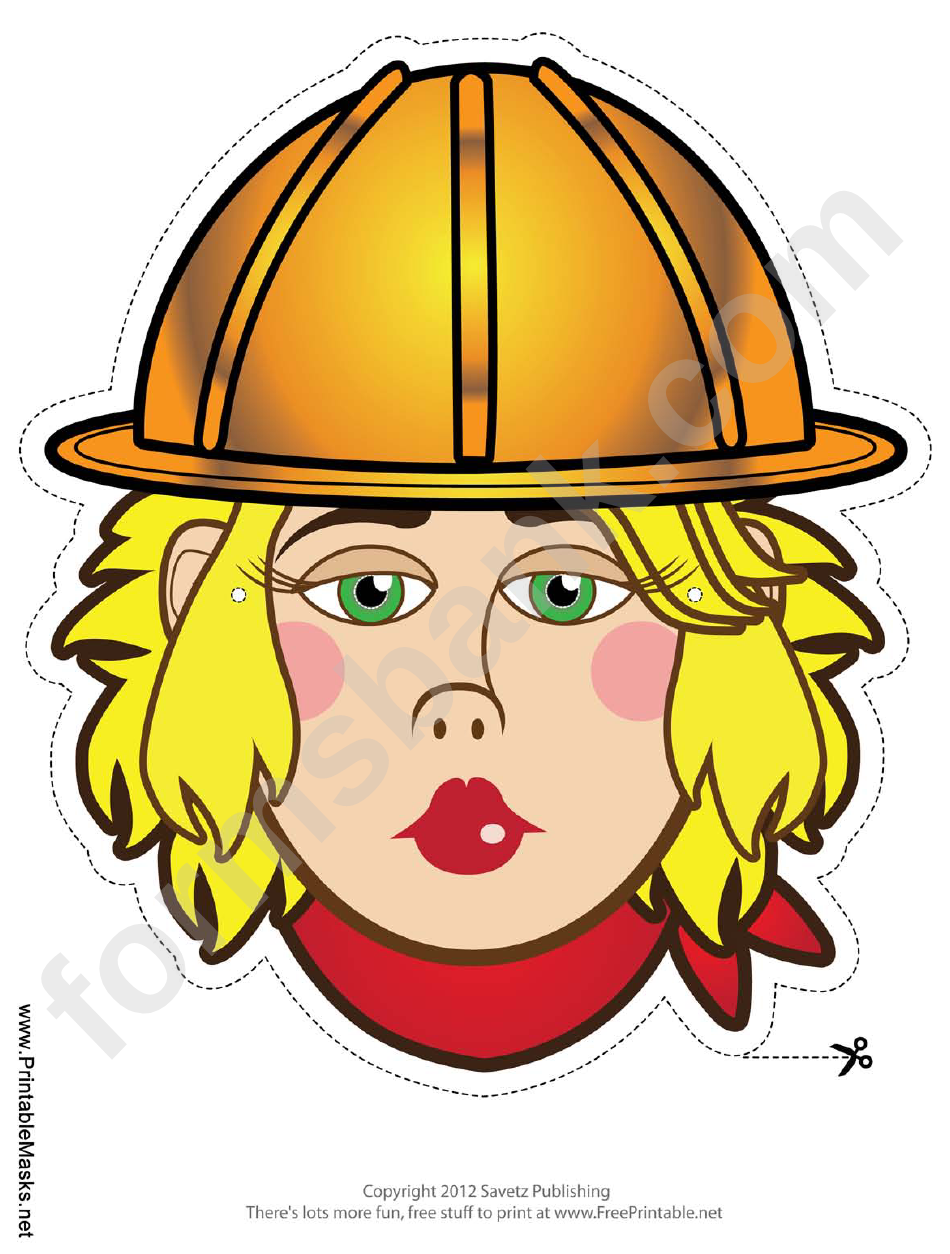 Construction Worker Female Mask Template