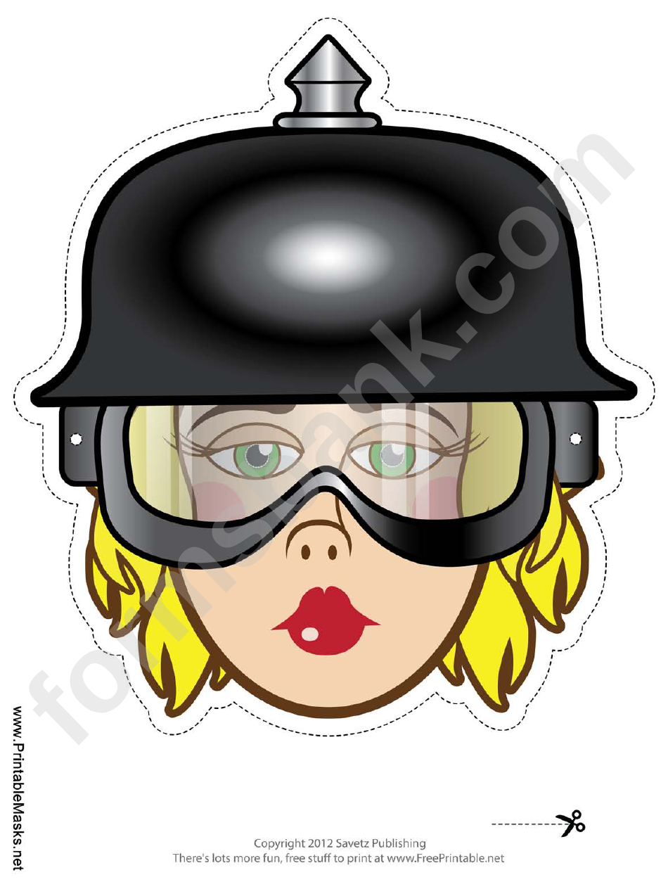 Biker Female Spike Helmet Mask Template