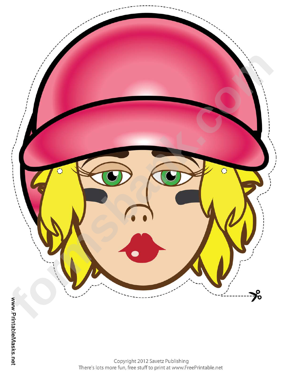 Baseball Female Mask Template