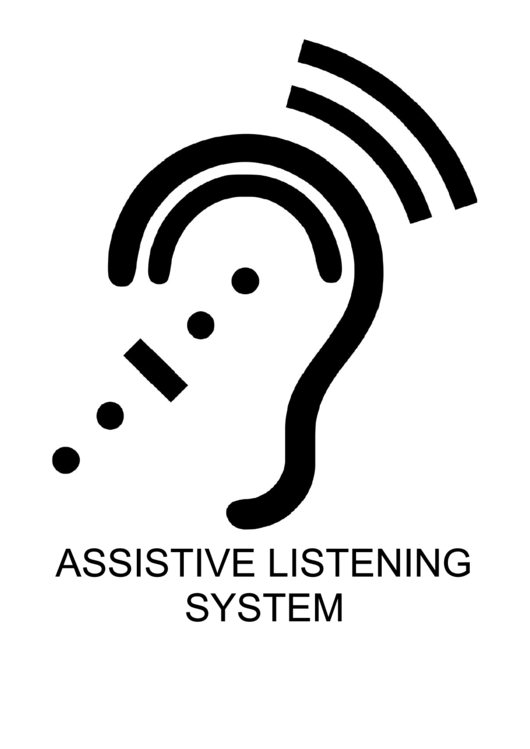 Assistive Listening System With Caption Sign Printable pdf