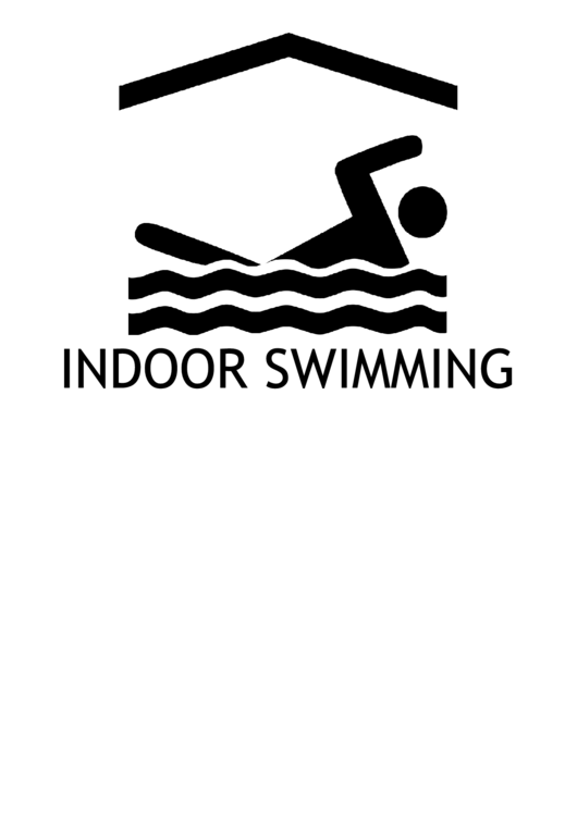 Indoor Swimming With Caption Sign Printable pdf