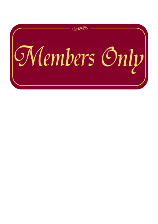 Members Only Sign Printable pdf