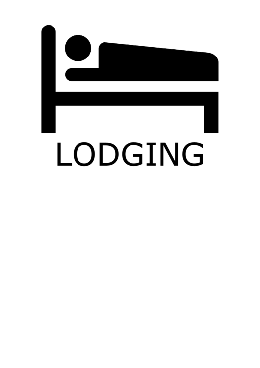 Lodging With Caption Sign Printable pdf