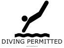 : Diving Permitted With Caption Sign