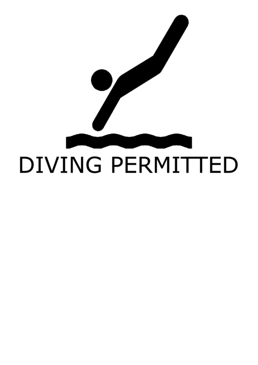 : Diving Permitted With Caption Sign Printable pdf