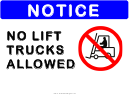 Notice Lift Trucks Sign