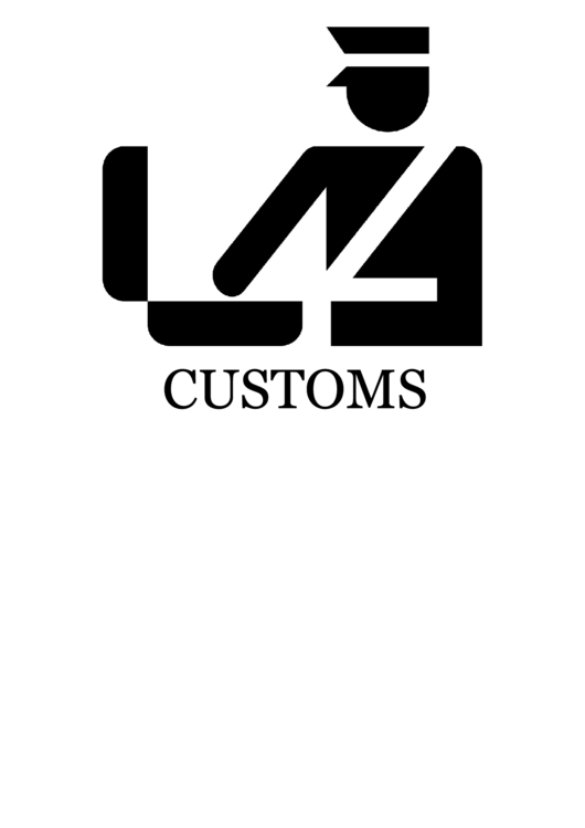 Customs With Caption Sign Printable pdf