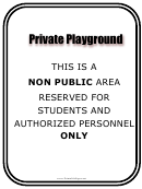 Private Play Ground Sign