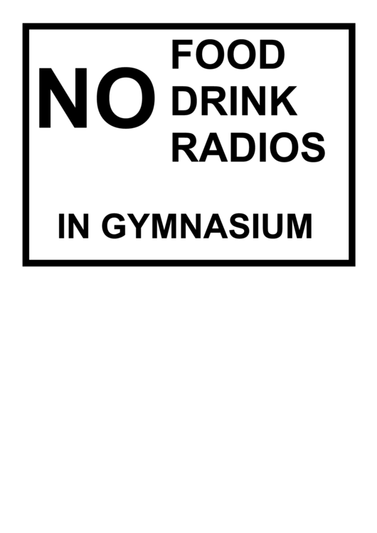 No Food Drink Radio Sign Printable pdf