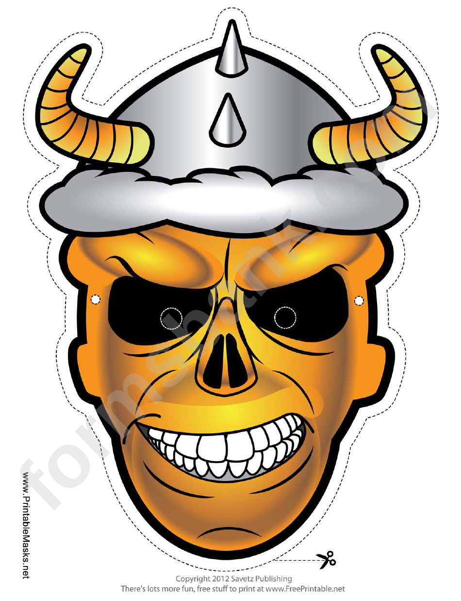 Skull Horns Mask Template