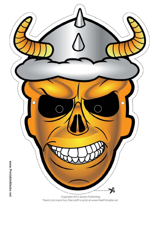 Skull Horns Mask Template Printable pdf