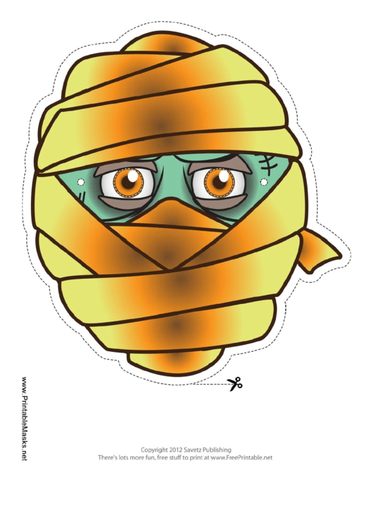 Mummy Male Mask Template Printable pdf