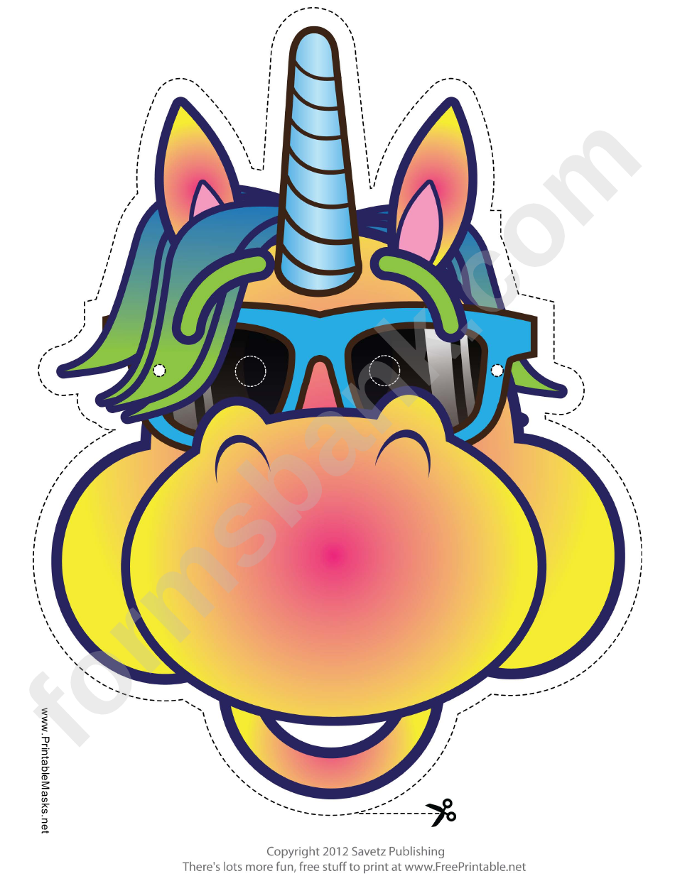 Cool Unicorn Mask Template