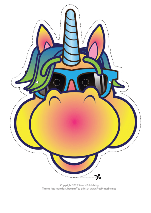 Cool Unicorn Mask Template Printable pdf