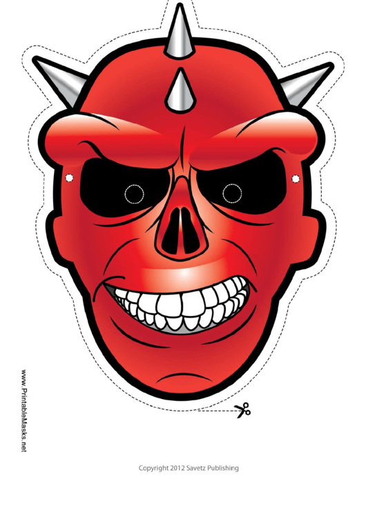 Skull Spikes Mask Template Printable pdf