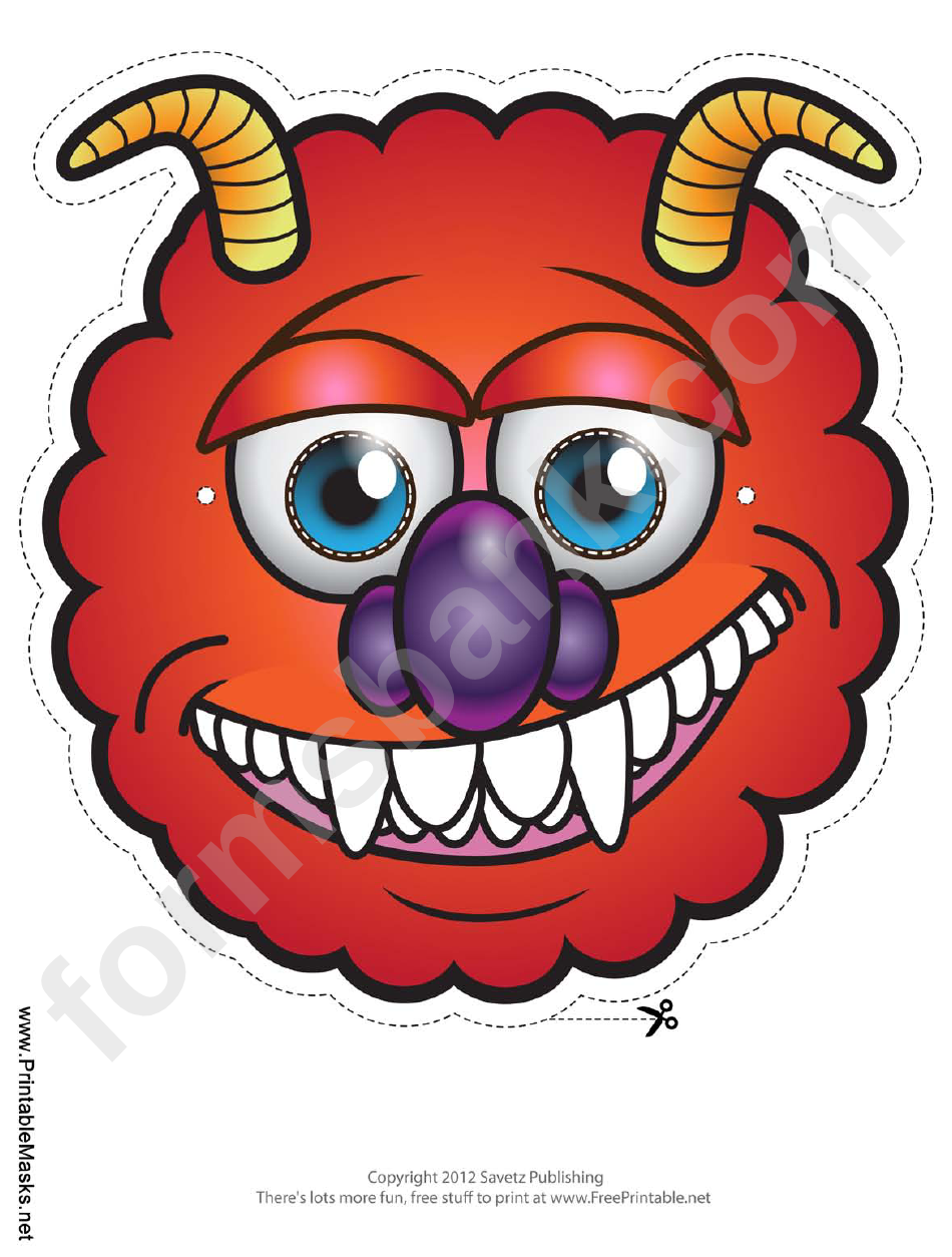 Monster Horns Mask Template