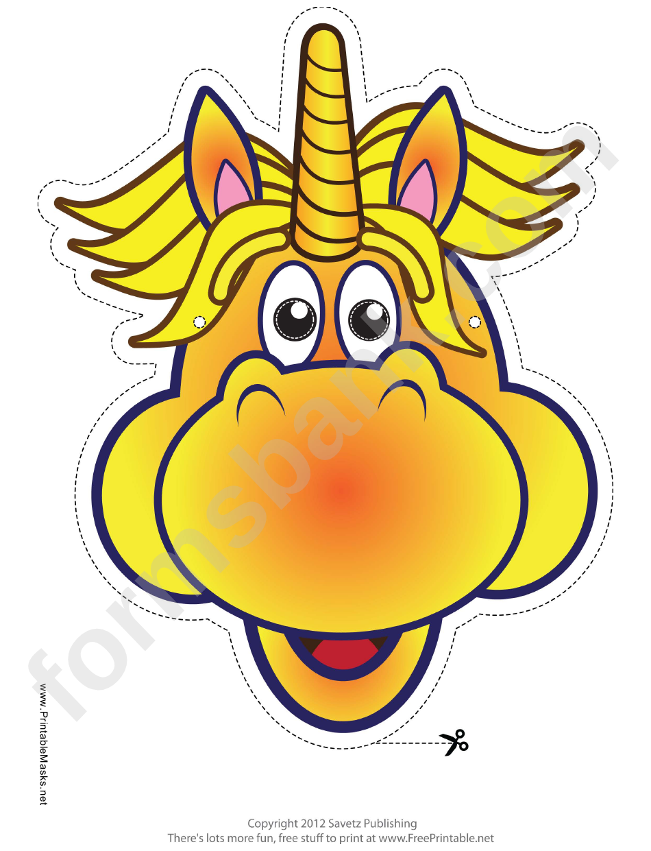 Excited Unicorn Mask Template