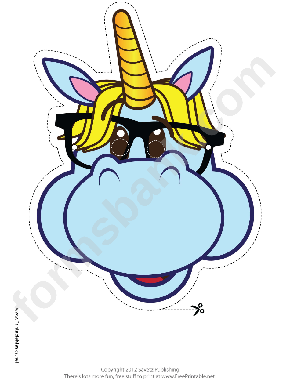 Geeky Unicorn Mask Template