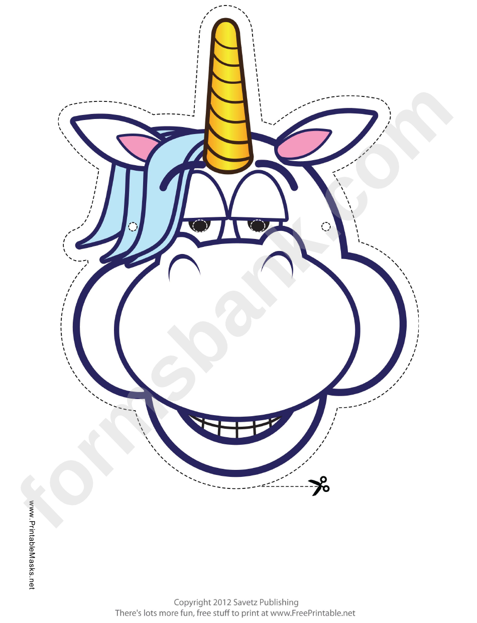 Relaxed Unicorn Mask Template