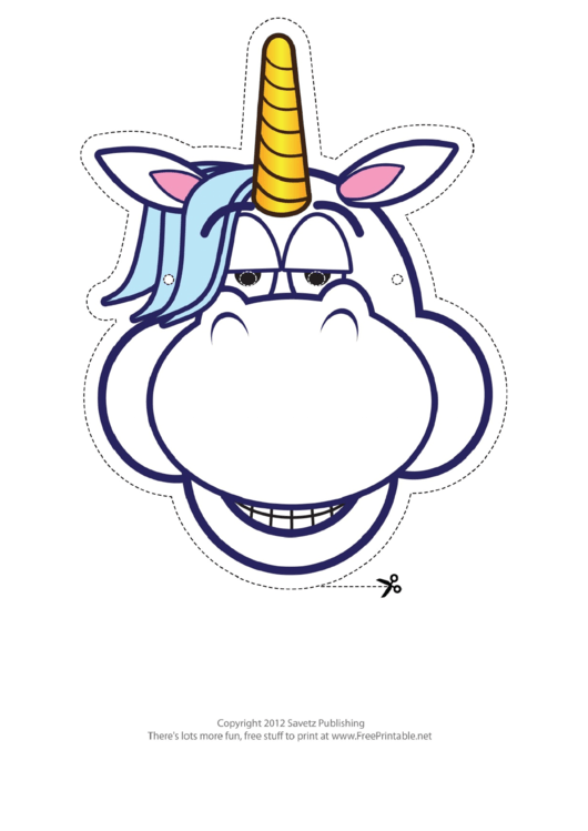 Relaxed Unicorn Mask Template Printable pdf