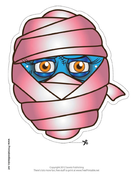 Mummy Female Mask Template Printable pdf