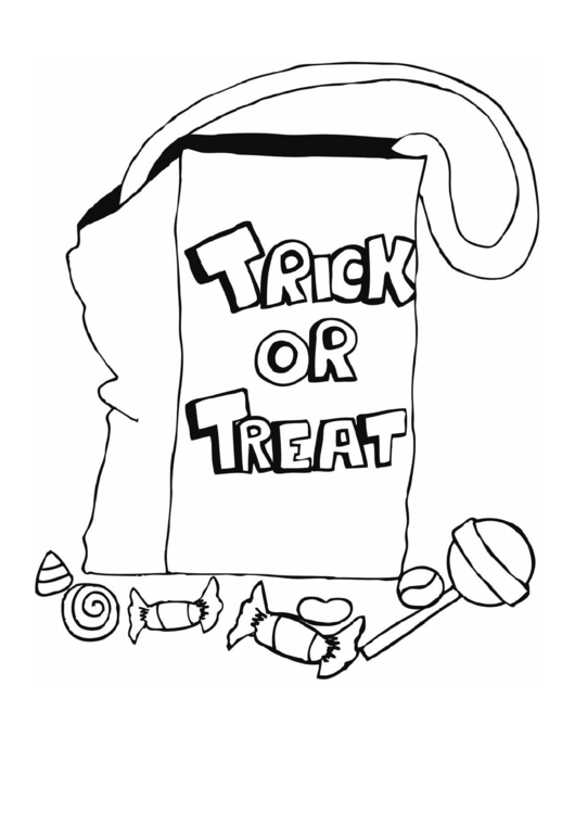 Trick Or Treat Bag Coloring Page Printable pdf