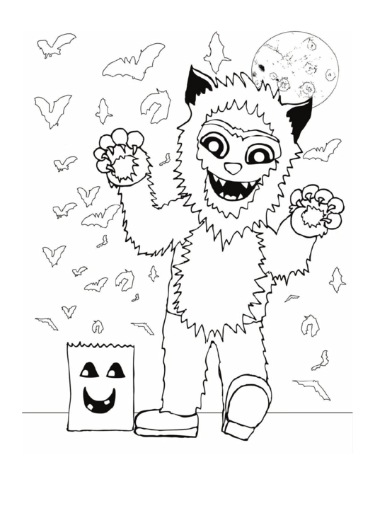 Boy In Costume Coloring Page Printable pdf