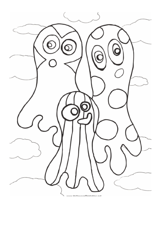 Ghosts Coloring Page