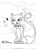 Cat Mouse Coloring Page