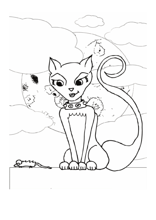 Cat Mouse Coloring Page Printable pdf
