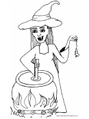 Witch Cauldron Coloring Page