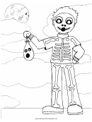 Boy Skeleton Coloring Page