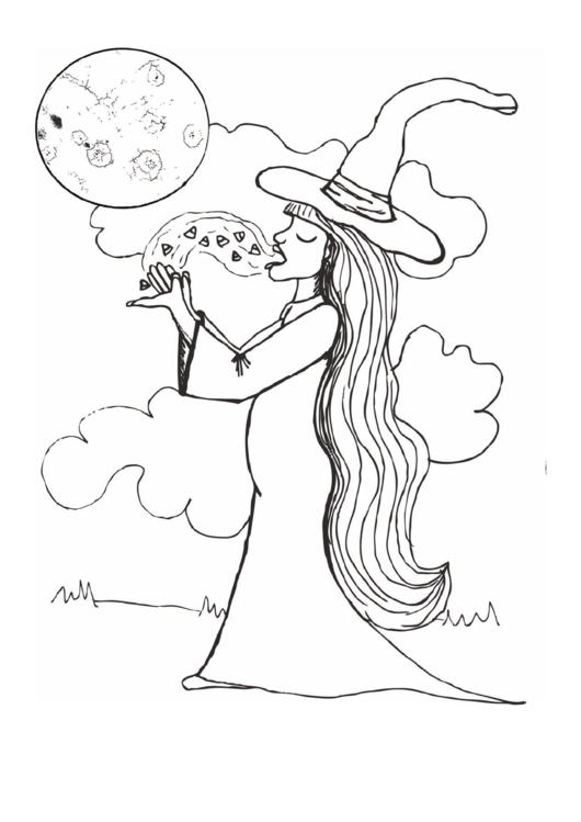 Witch Candy Coloring Page Printable pdf