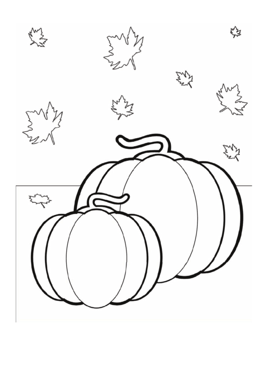 Thanksgiving Pumpkin Leaves Coloring Sheet Printable pdf