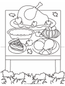 Thanksgiving Dinner Coloring Sheet